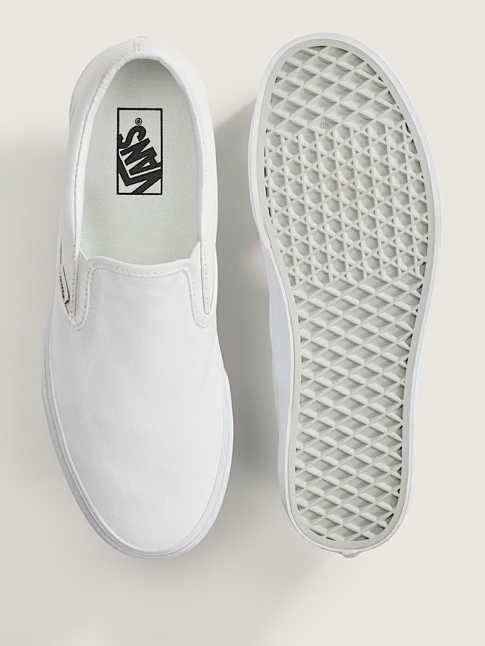 Vans Classic Slip-On Canvas Sneakers - White Size 11 Women's